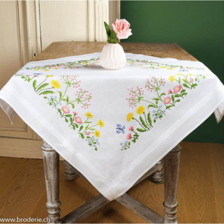 Vervaco, kit imprimé nappe Fleurs des champs (PN0143565)