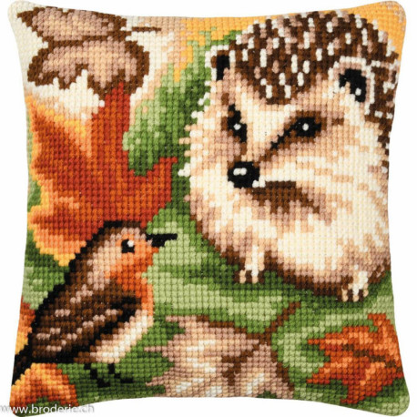 Vervaco, kit coussin Hérisson et rouge-gorge (PN0206239)