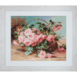Luca-S, kit canevas petits points Basket of Roses (LUCAG547)