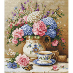 Luca-S, kit canevas petits points Floral Nostalgia (LUCASG725)