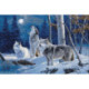 Luca-S, kit canevas petits points The Howl of Wolves and the Winter Moon (LUCASG727)