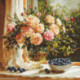 Luca-S, kit Vase with Roses and Blueberries (LUCASB719)