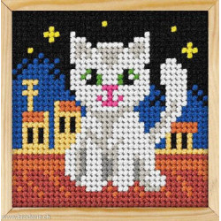 Orchidea, kit enfant chat blanc sur les toits (OR6714)